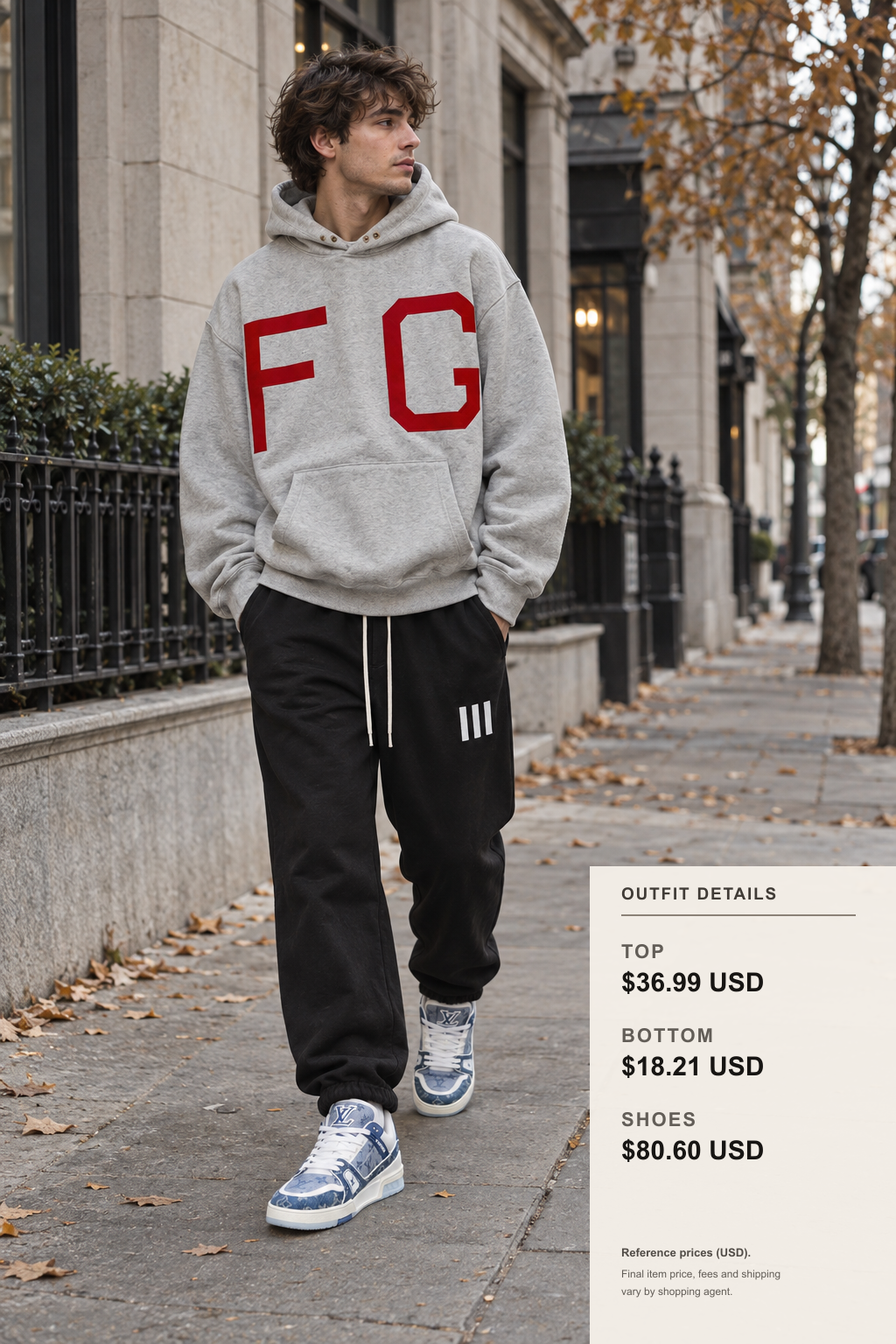 Fear of God Essentials Hoodie Color Guide outfit 2 full-body street style for fashionreps