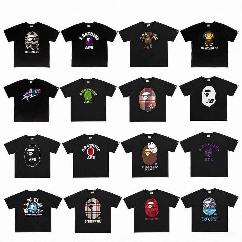 Bape Classic Monkey Print T-Shirt Collection: Measured Fit, Print Quality and Fabric Weight