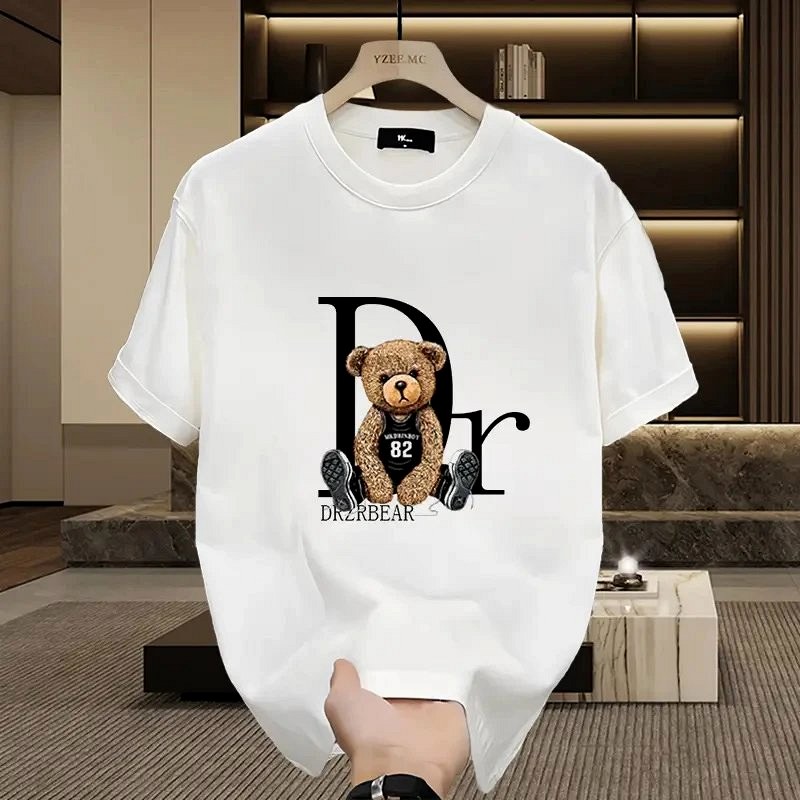 Dior Bear Graphic White T-Shirt Review: 230g Cotton, Loose Fit, $5.67