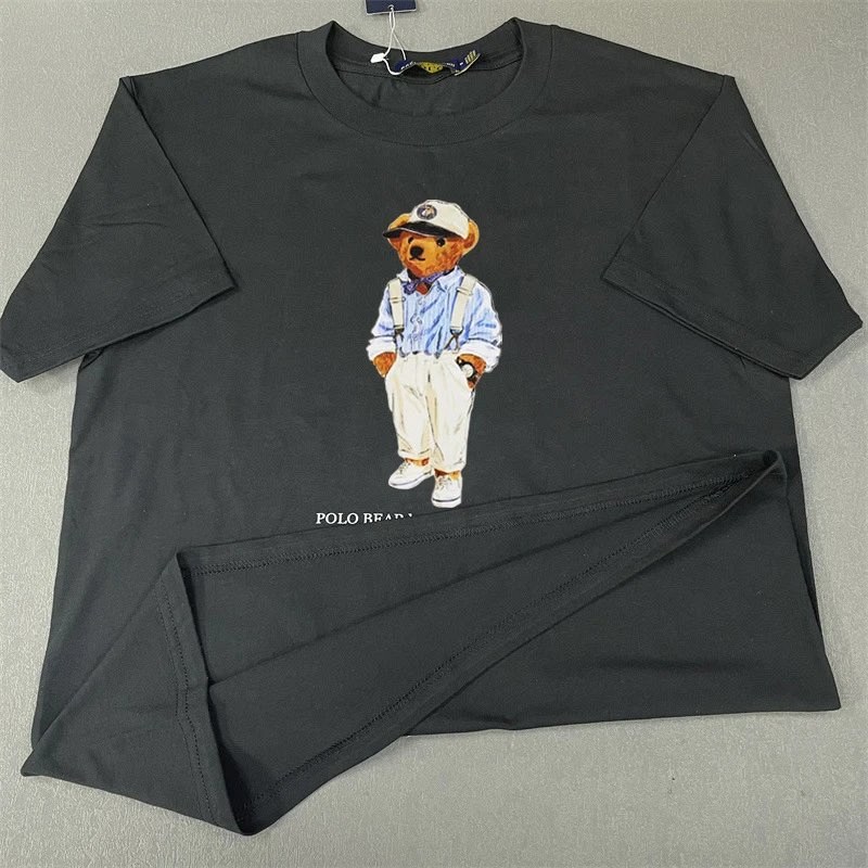 Three Body Types, One $16.42 Bear Print: A Flat-Table Fit Check of the Polo Ralph Lauren Black Shirt