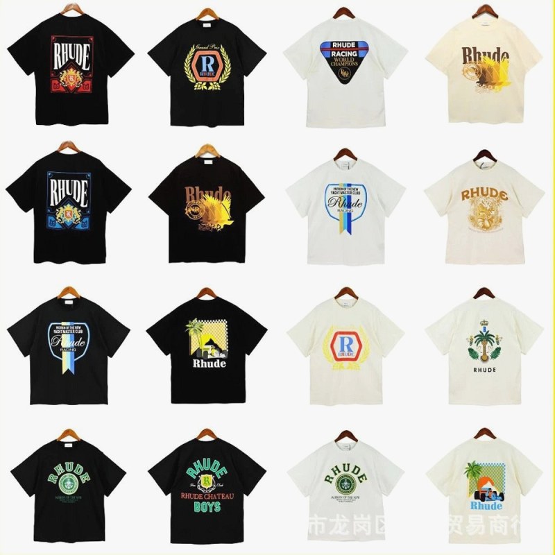 Rhude Trendy T-Shirts with Various Printed Designs Review: 240g Cotton, Loose Cut